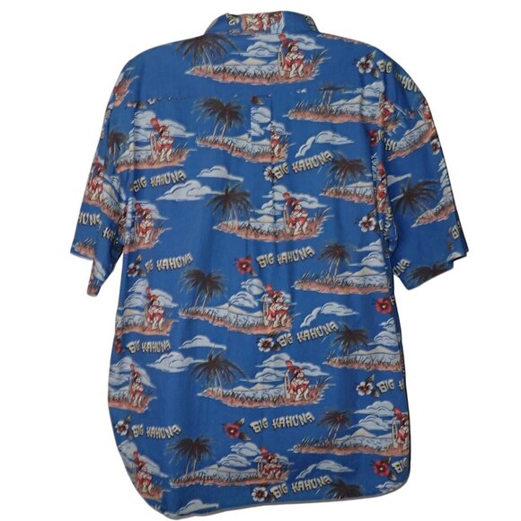 Vintage Big Dogs Hawaiian Shirt Men 3X Kahuna Blue Tropical Surf Vacation Cruise - Picture 4 of 5